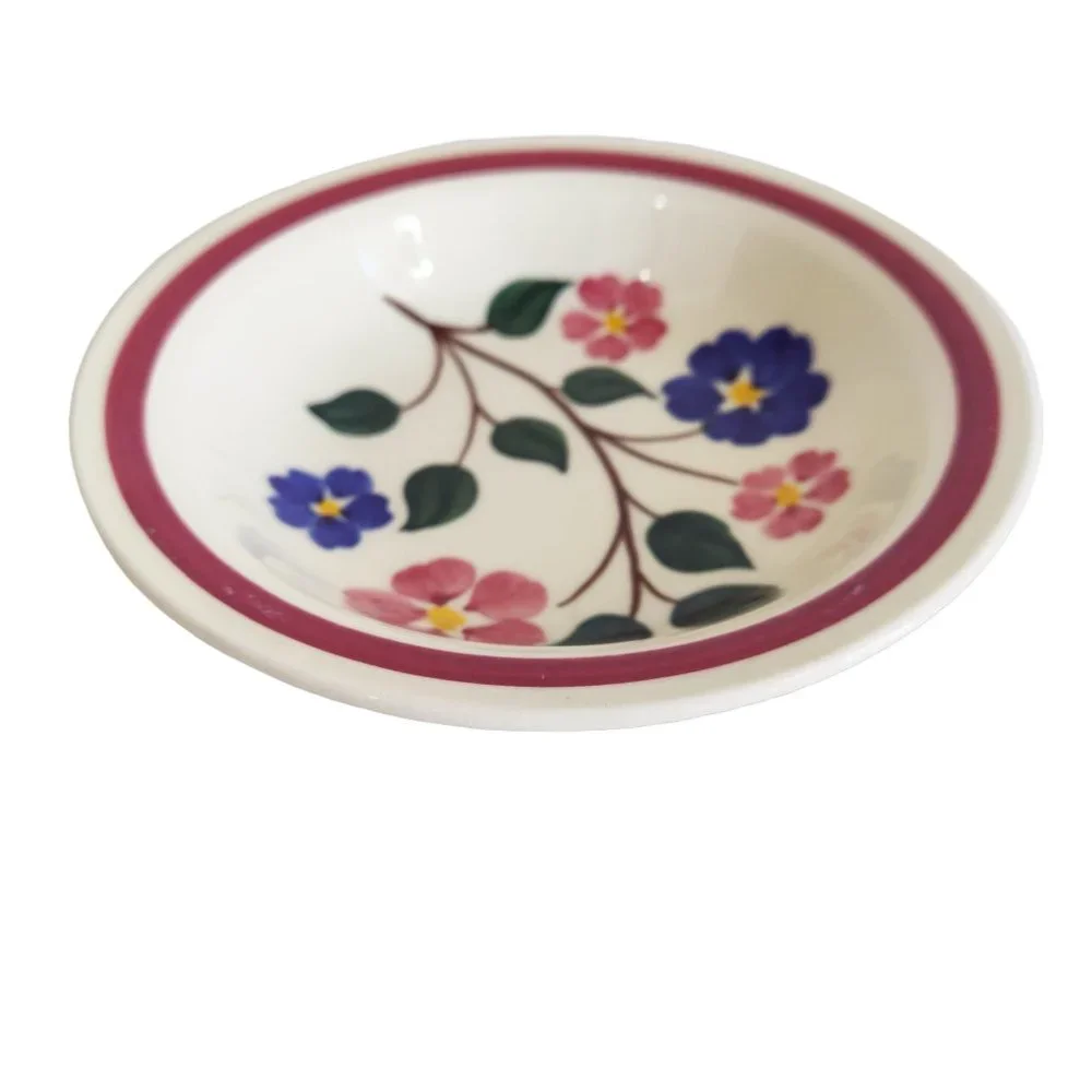 VERNONWARE Linda Hand Painted Underglaze Berry Bowls California Pottery Set of 2